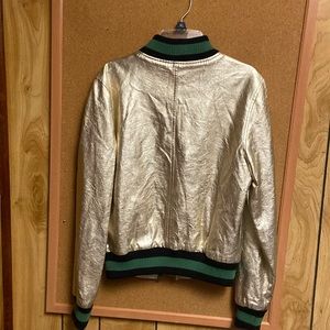 Aqua gold bomber jacket